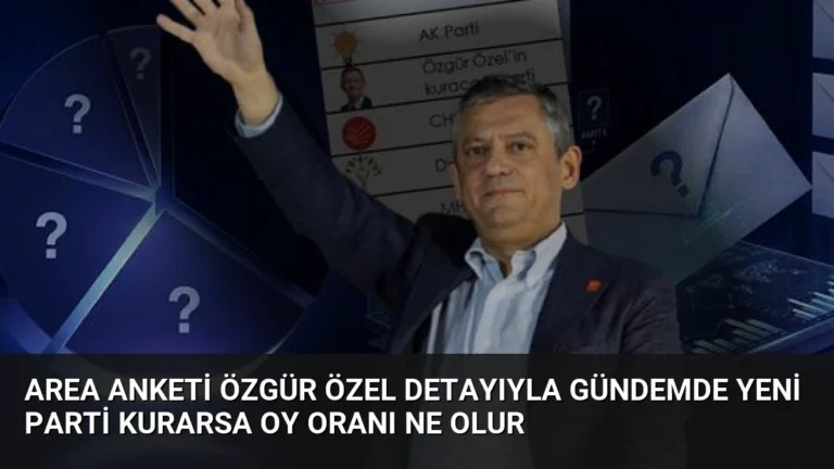 AREA Anketi Özgür Özel Detayıyla Gündemde Yeni Parti Kurarsa Oy Oranı Ne Olur